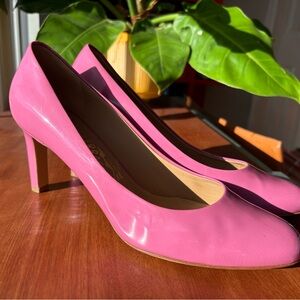 Salvatore Ferragamo Pink Patent Pumps